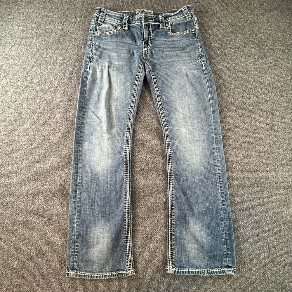 Rock And Roll Riding Jeans Women's Size 30x30 Dark Denim Cowgirl Stitch